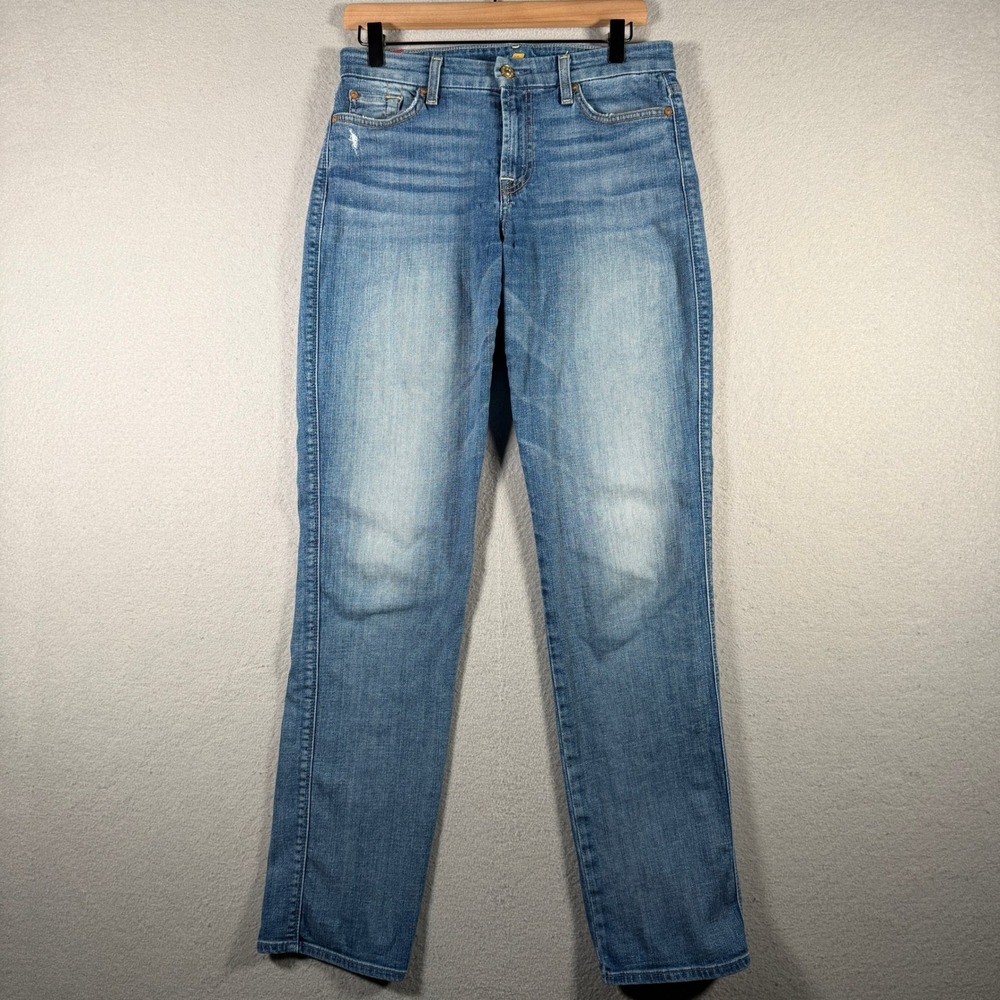 7 For All Mankind Kimmie Straight Leg Jeans Blue Medium Wash Size 30